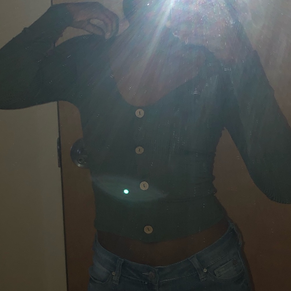 Ribbed long-sleeve top